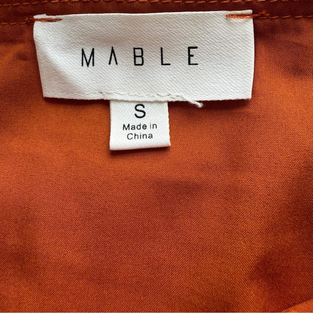 Mable Sz S Ruched Ruffled Bronze Mini Skirt Lined Side Zipper Casual College - Picture 4 of 8